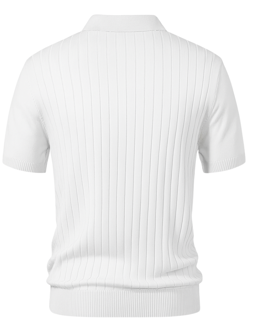 Stripe Knit Polo Shirt